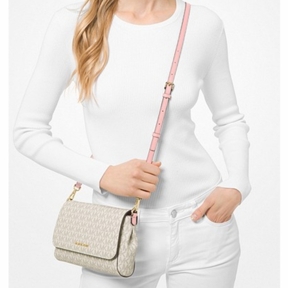 Michael Kors Logo Convertible Crossbody Jet Set Medium cute Pink stylish - Picture 6 of 16